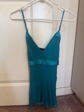 Arden B. Sheer Layered Camisole with Ribbon Detail in Teal - Size XS